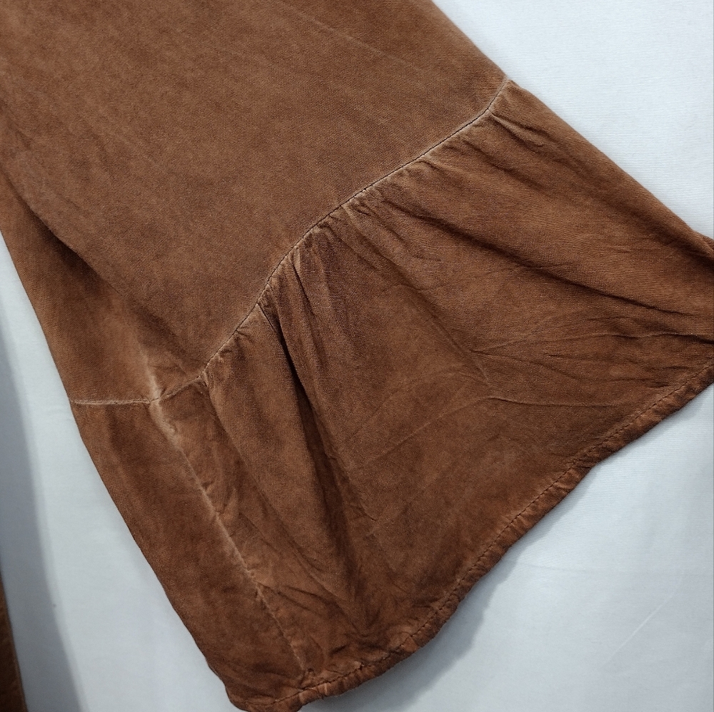 NWOT Ninety Clothing Co Rusty Brown Boho Shirt Women's L Grunge Witchy Casual - Picture 3 of 8